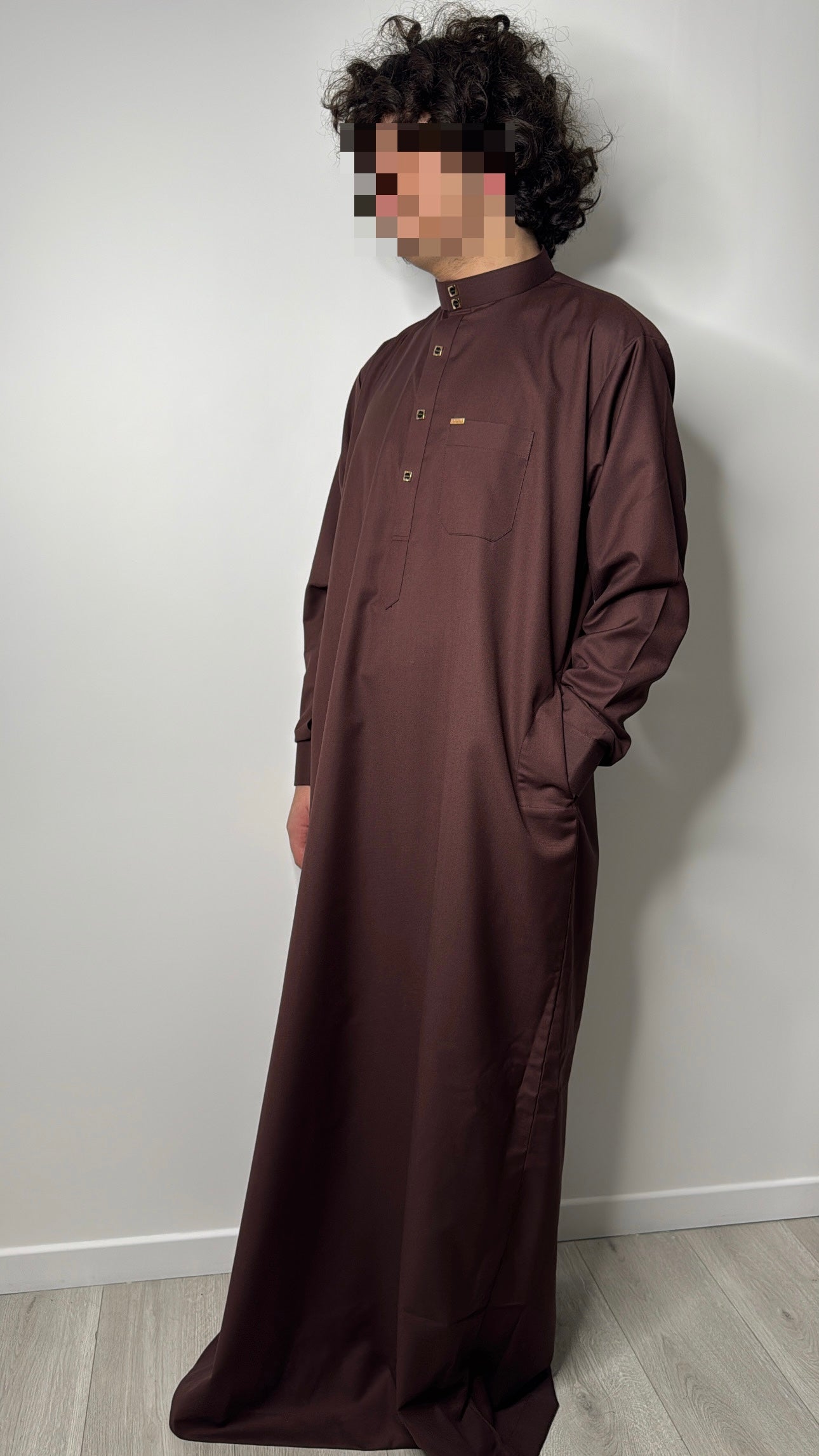 Qamis en coton – Chocolat