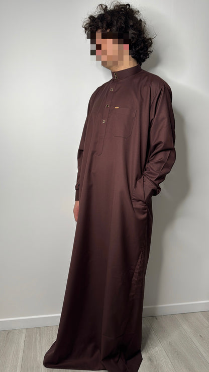 Qamis en coton – Chocolat