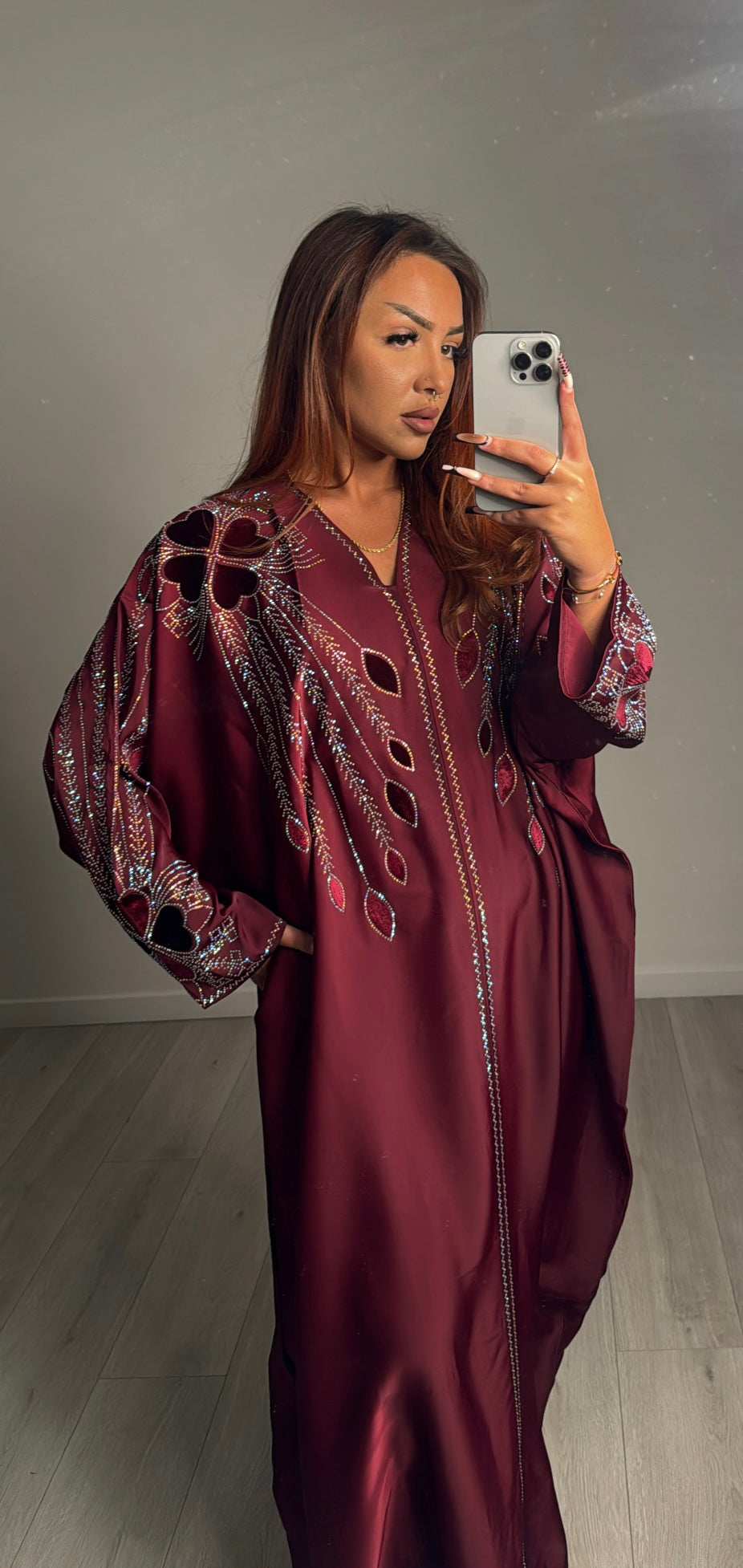 Abaya Mirage Bordeaux
