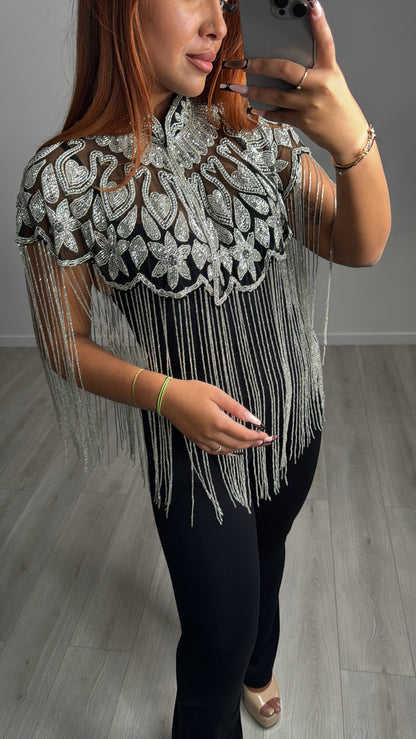 Poncho en perles – Création artisanale faite main