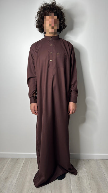 Qamis en coton – Chocolat