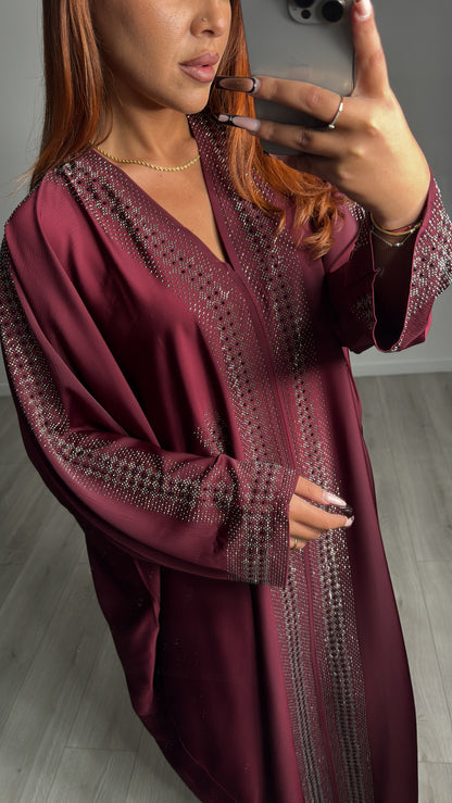 Abaya Eclat Impérial Bordeaux